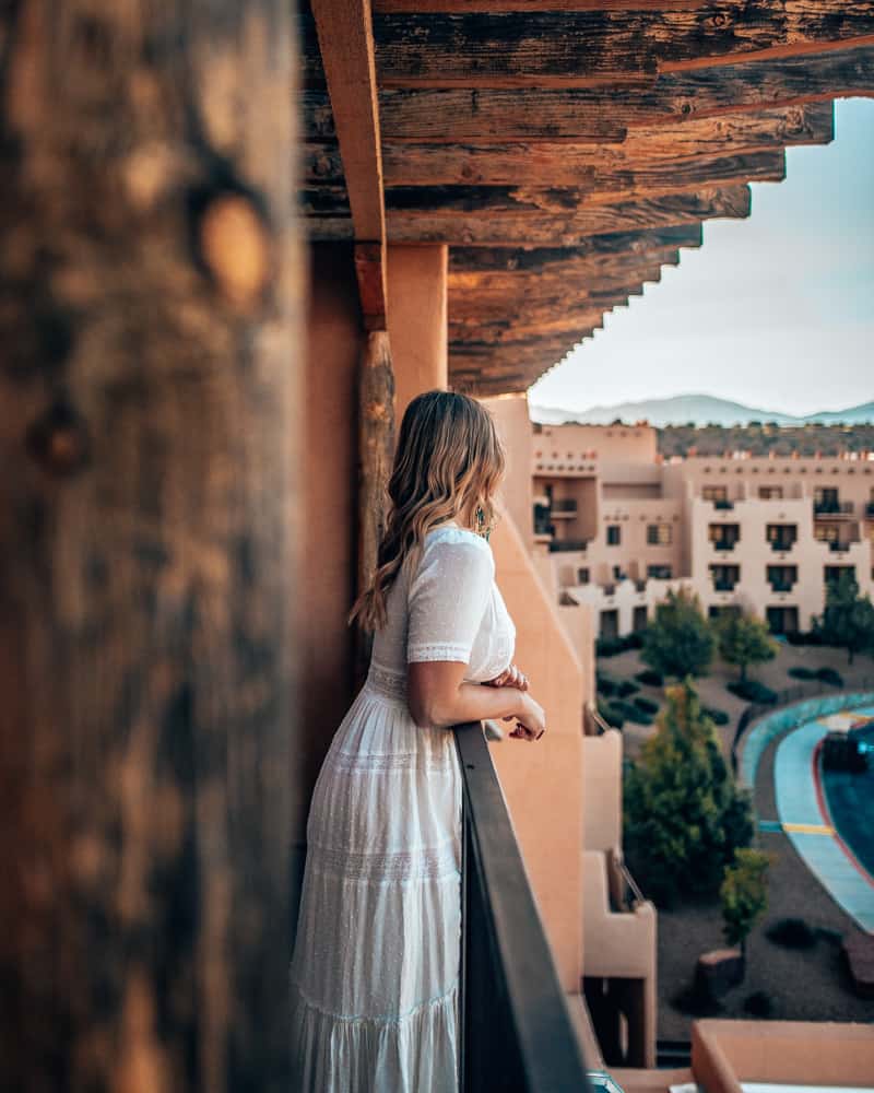 girl on hotel balcony