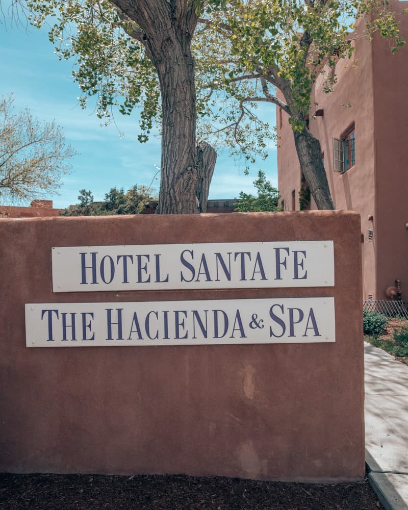 Hotel Santa Fe entrance sign