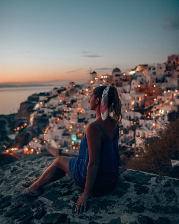 sunset view of Oia