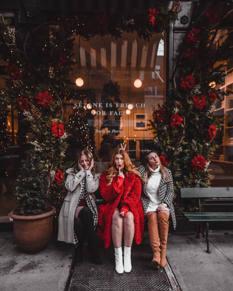 3 girls in front of boutique