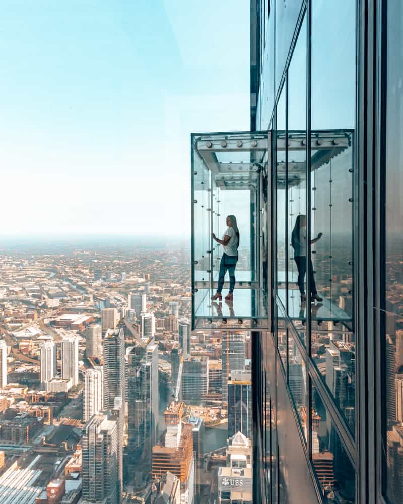 girl at Sky Deck Window