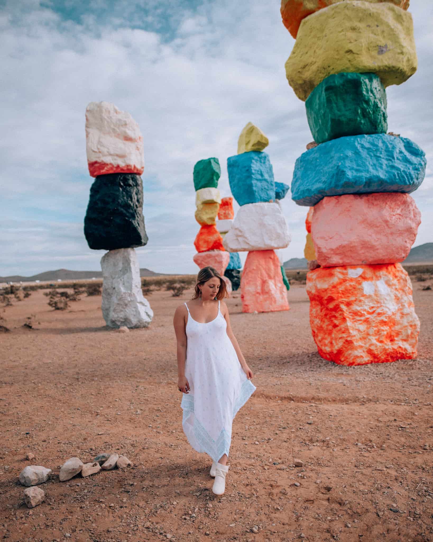 standing at Seven Magic Mountains